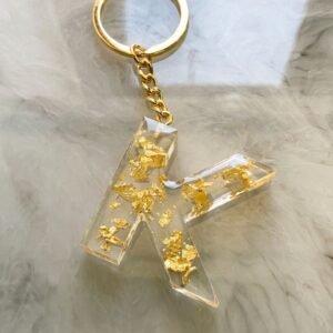 Personalized Resin Letter Keychain