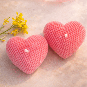 Blush Heart Crystal Candle Pack 2