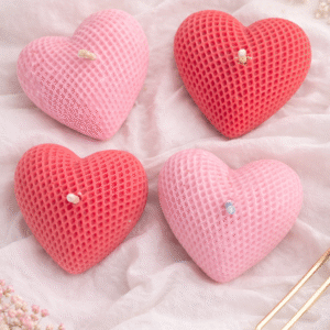 Blush Heart Crystal Candle Pack 4