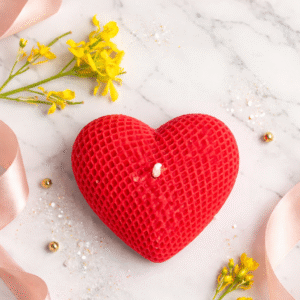 Red Blush Heart Crystal Candle Pack 1