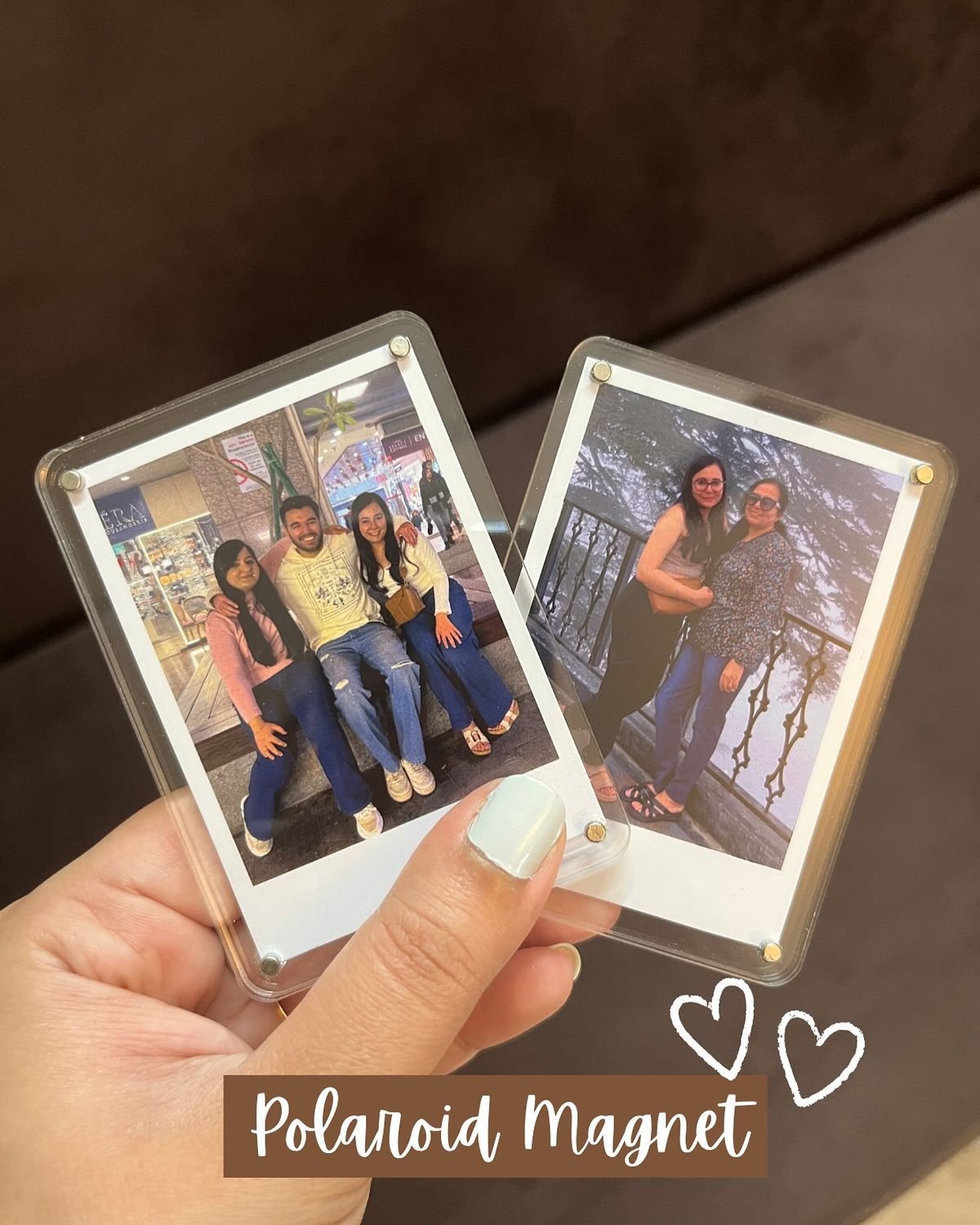 Snap&Stick Poloroid Acrylic Photo Fridge Magnets
